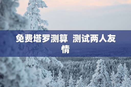 免费塔罗测算  测试两人友情