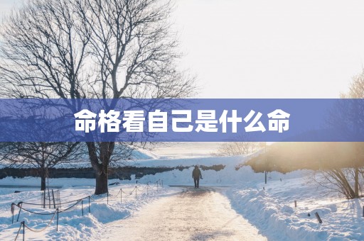 命格看自己是什么命