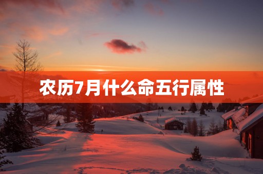 农历7月什么命五行属性