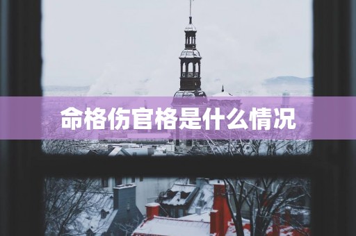 命格伤官格是什么情况