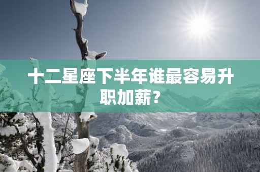 十二星座下半年谁最容易升职加薪？
