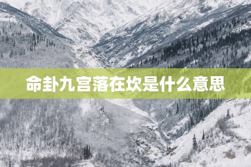 命卦九宫落在坎是什么意思