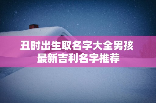 丑时出生取名字大全男孩 最新吉利名字推荐