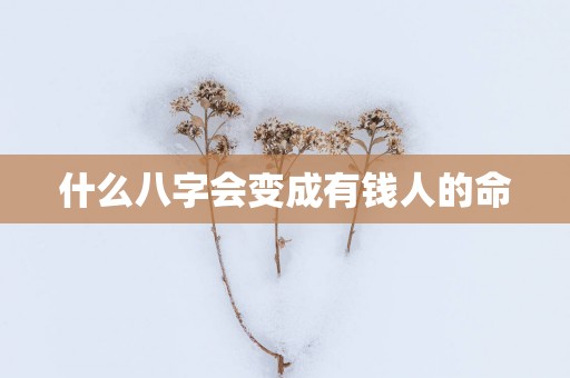 什么八字会变成有钱人的命