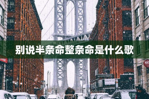 别说半条命整条命是什么歌