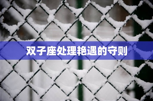 双子座处理艳遇的守则