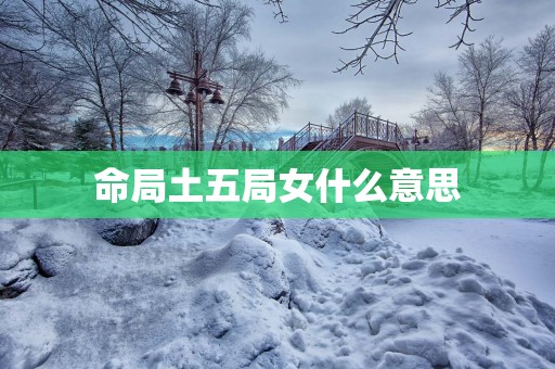 命局土五局女什么意思