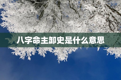 八字命主卸史是什么意思