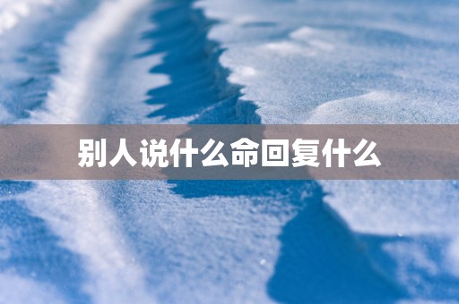 别人说什么命回复什么