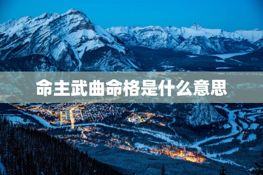命主武曲命格是什么意思