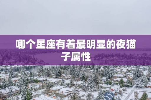 哪个星座有着最明显的夜猫子属性