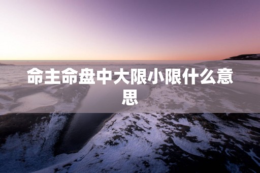 命主命盘中大限小限什么意思