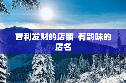 吉利发财的店铺  有韵味的店名