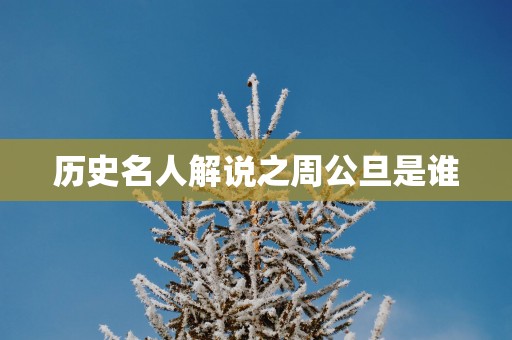历史名人解说之周公旦是谁