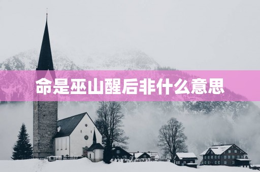 命是巫山醒后非什么意思