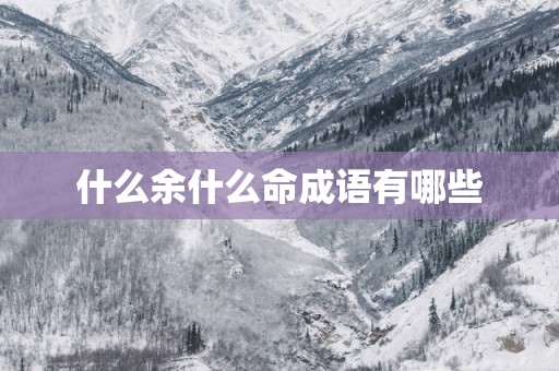什么余什么命成语有哪些