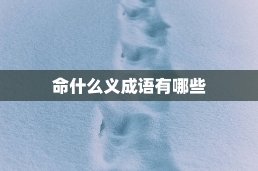 命什么义成语有哪些