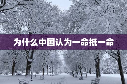 为什么中国认为一命抵一命