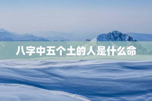 八字中五个土的人是什么命