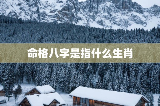 命格八字是指什么生肖
