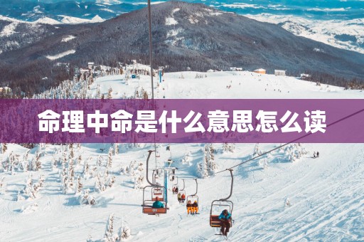 命理中命是什么意思怎么读