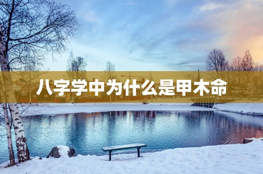 八字学中为什么是甲木命
