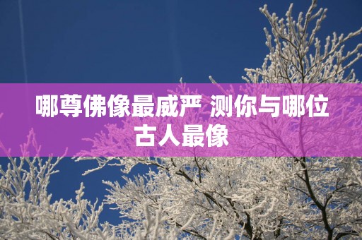 哪尊佛像最威严 测你与哪位古人最像