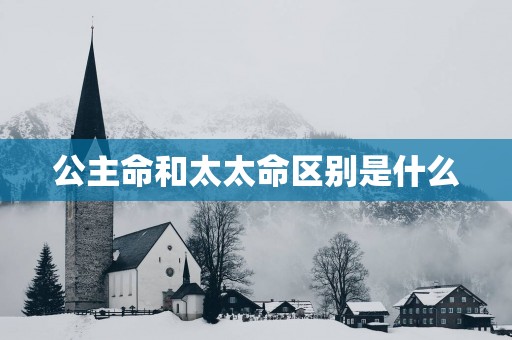 公主命和太太命区别是什么