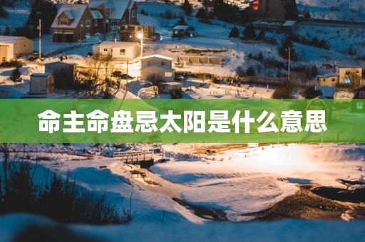 命主命盘忌太阳是什么意思