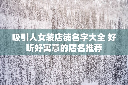 吸引人女装店铺名字大全 好听好寓意的店名推荐