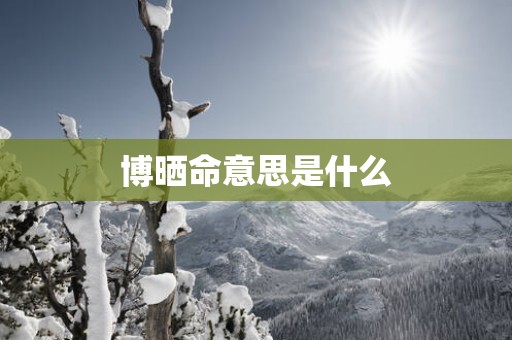 博晒命意思是什么
