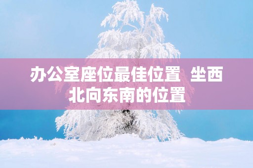办公室座位最佳位置  坐西北向东南的位置