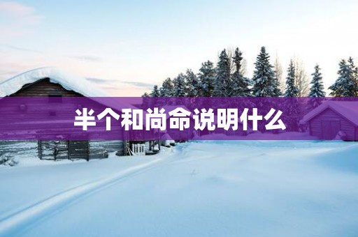 半个和尚命说明什么