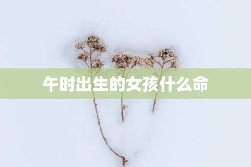 午时出生的女孩什么命