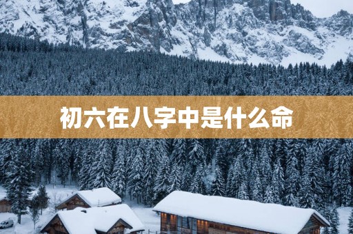 初六在八字中是什么命