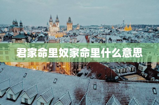 君家命里奴家命里什么意思