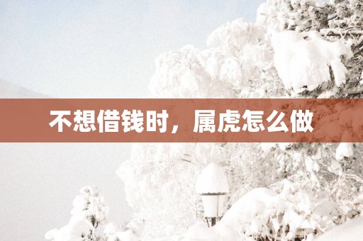 不想借钱时，属虎怎么做