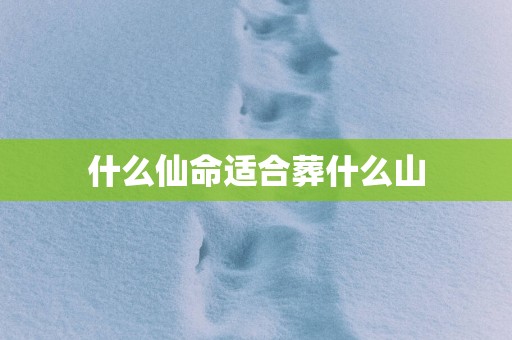 什么仙命适合葬什么山