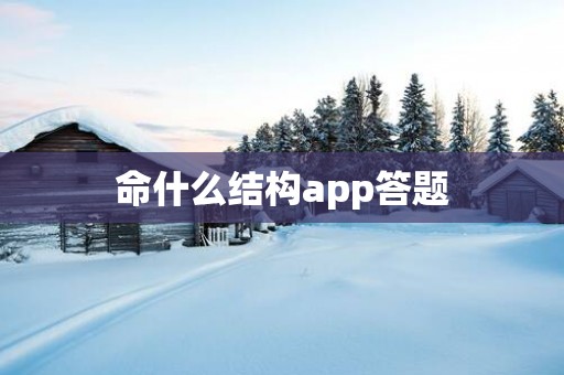 命什么结构app答题