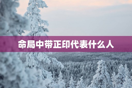 命局中带正印代表什么人
