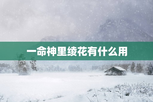 一命神里绫花有什么用