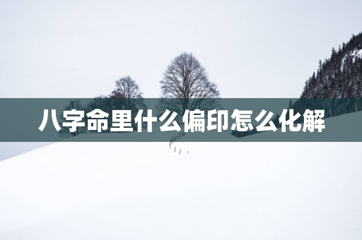 八字命里什么偏印怎么化解