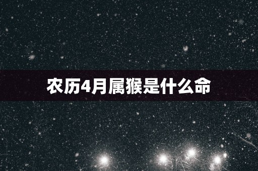 农历4月属猴是什么命