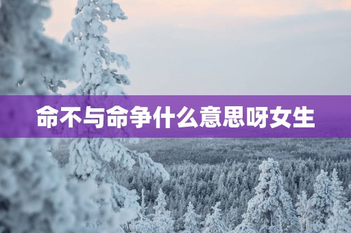命不与命争什么意思呀女生