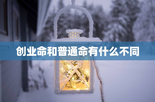 创业命和普通命有什么不同