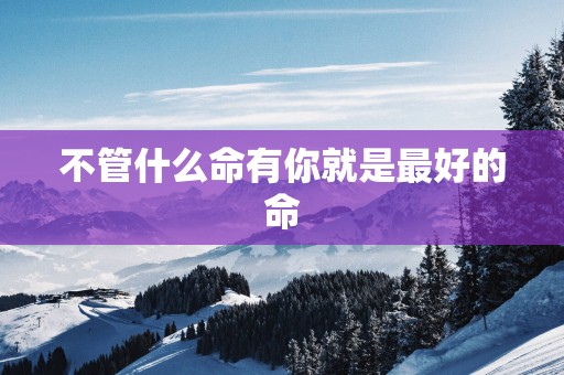 不管什么命有你就是最好的命