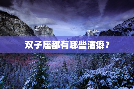 双子座都有哪些洁癖？