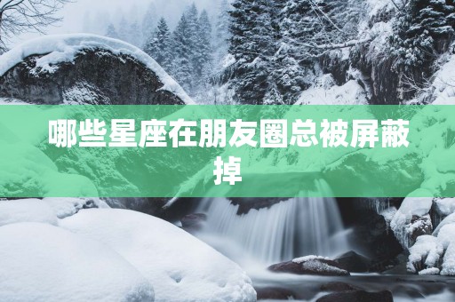 哪些星座在朋友圈总被屏蔽掉