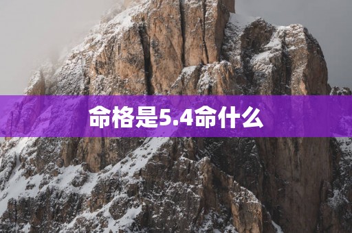 命格是5.4命什么