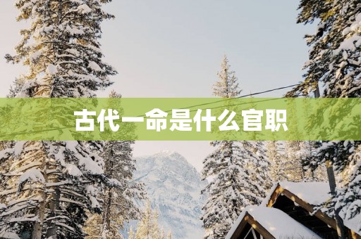 古代一命是什么官职